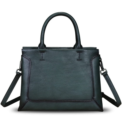 Genuine Leather Satchel for Women Leather Handbag Top Handle Bags Handmade Purse Crossbody Handbags Tote Bag (Darkgrey)