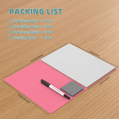 Portable Small White Board,Reusable Dry Erase Board with Stand,Desktop Whiteboard for Office Meeting Bussiness Home 9" x 6" with Marker, Wipe Cloth (Pink)