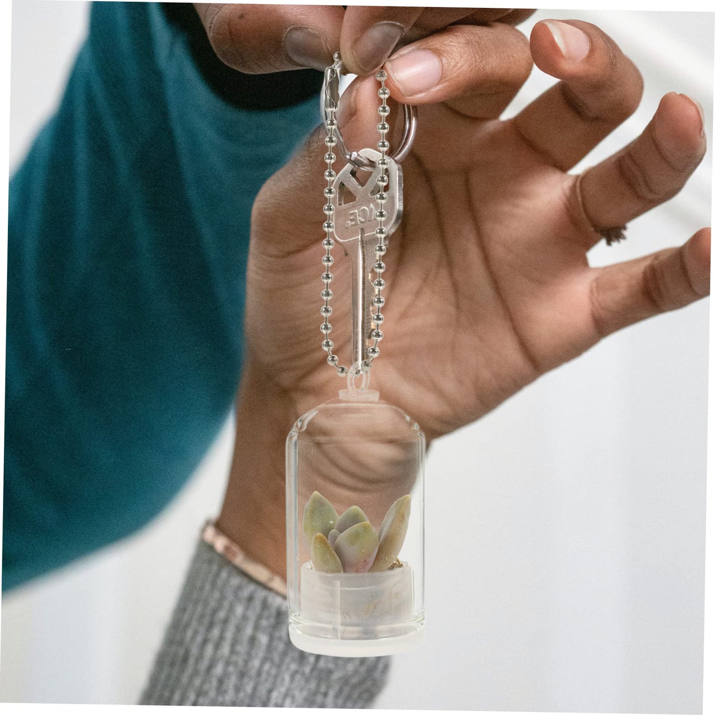 POPETPOP 6pcs Glass Terrarium Keychain for Air Plant Hydroponic Decor Keychain Accessory