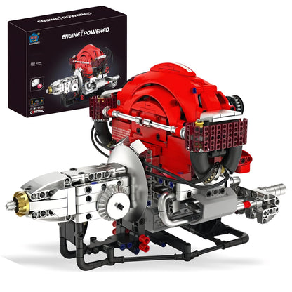 AoreSpty H4 Mini Engine, Bluetooth Motor a Escala para Armar, 868Pcs Engine Building Kits for Kids and Adults, STEM Engineering Kits for Kids Age 8-12, Realistic Tech Hobby Gift for Men