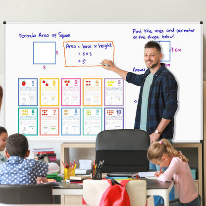 XBoard Magnetic Dry Erase Board 96 x 48 Inches Wall-Mounted, 4'x8' Presentation Whiteboard with Marker Tray, Aluminum Frame White Board for School Office