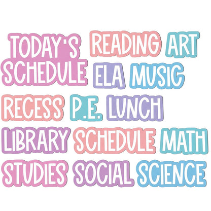 AmazingSpark 12 Pcs Class Subjects Magnets Pastel Classroom Daily Schedule Magnets Reusable Today's Schedules Labels Dry Erase Label for Whiteboard Bulletin Board Decor School Elementary Organization
