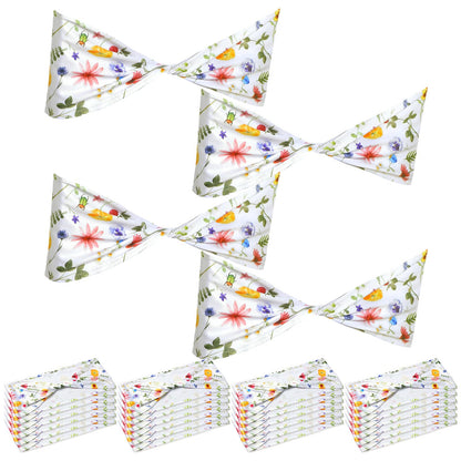 Newwiee Floral Spandex Chair Sashes Floral Print Elastic Chair Sashes Bow Polyester Chairs Cover Bands Ties Without Buckle for Birthday Party Decor