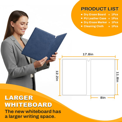 Small Dry Erase Board,12" x 9" Portable Dry Erase White Board,Double-Sided Folding Whiteboard with Pen(Grey)