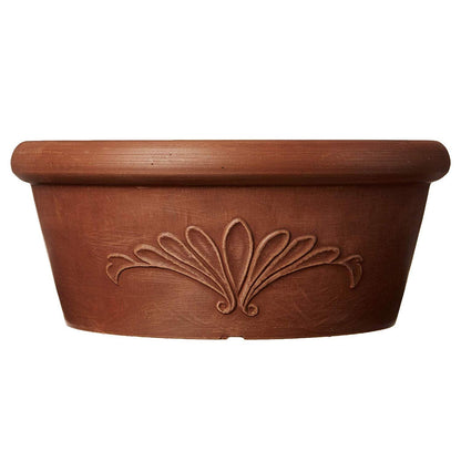 PSW Pot Collection TA30TC 12-inch Plastic/Stone/Wood Composite Bulb Pan Planter – No Drainage Hole (Drillable), Shallow Indoor/Outer Pot for Succulents, Bonsai, Fairy Gardens, Herbs, Terra Cotta Color