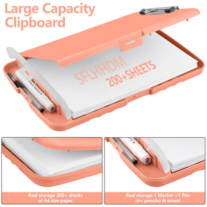 SFLHHDM Plastic Clipboard with Storage, High Capacity Clip Boards 8.5x11 with Storage, Heavy Duty Nursing Clipboards Folder, Clipboard Cute, Letter A4 Size Clipboards with Storage for Teachers, Nurse