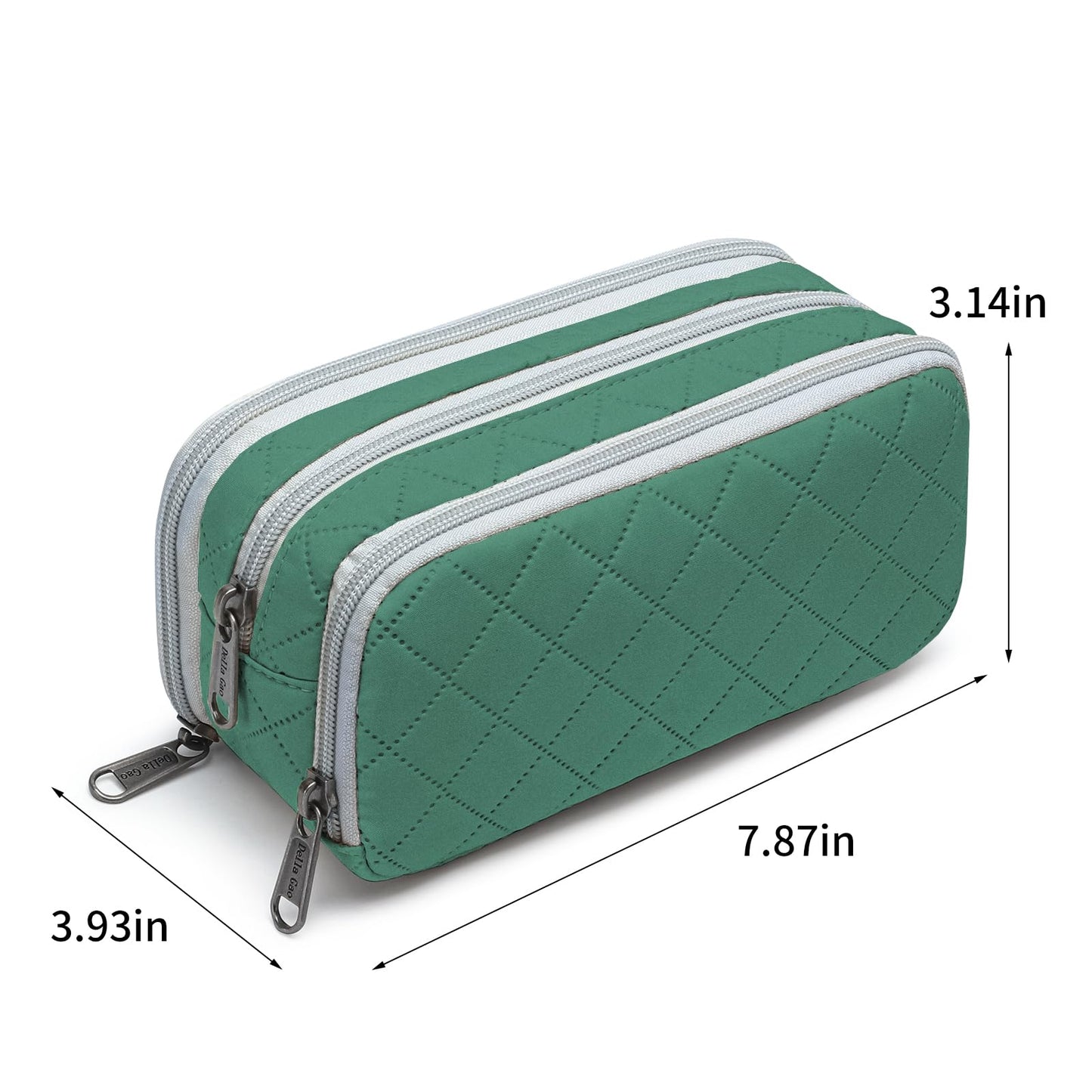 Della Gao Large Pencil Case, Big Capacity Pencil Pouch with 3 Compartments, Office Pencil Bag with Zipper, Big Pen Case for Adults (01-3ALLG)