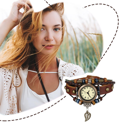 Avaner Vintage Handmade Leather Wrist Watches Multilayer Weave Strap Quartz Bracelet Wrap Watches