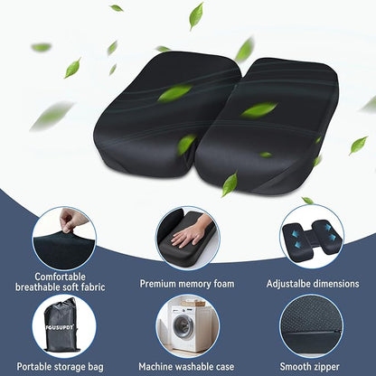 Adjustable Seat Cushion, Memory Foam Office Chair Cushion, Car Seat Cushion, Foldable Travel Cushion for Tailbone Pain, Sciatica Pain Relief, Lifting Cushion for Sitting, Driving, Traveling(Small)