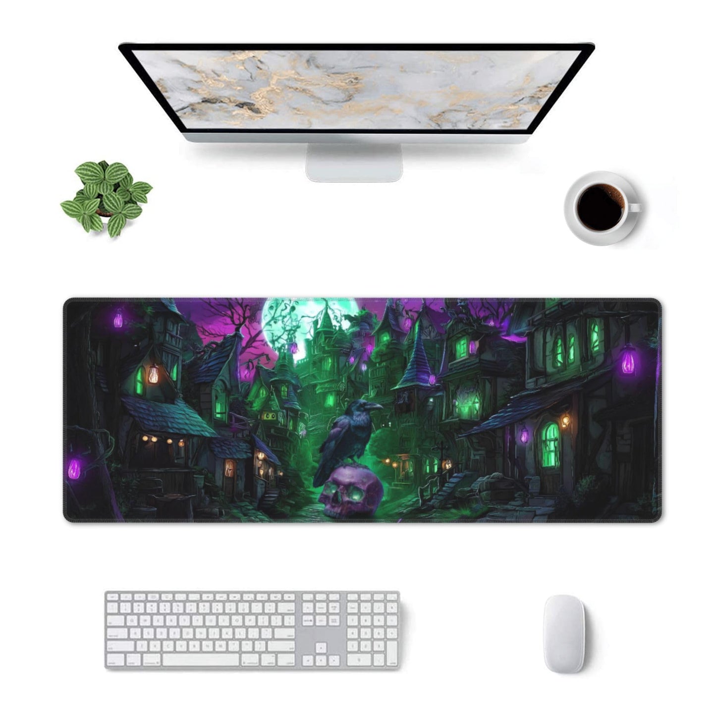 Halloween Mouse Pad Extended Large Gaming Mouse Pad XL Stitched Edges for Gamer Home Office 31.5 X 11.8 Inch