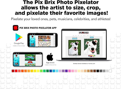 Pix Brix Pixel Art Puzzle Bricks - Pixel Puzzle of The Scream by Edvard Munch, 6,510 Pieces - Patented Colorful Slide + Stack Building Bricks to Recreate This Famous Painting, Builds Without Glue