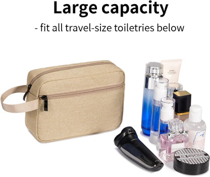 HFLYJPYW Toiletry Bag for Men, Travel Toiletry Organizer Kit Water-resistant Shaving Bag for Toiletries Accessories, Door Room Essentials, Black-medium (khaki)