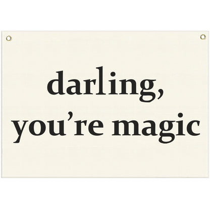 Nursery Canvas Banner Wall Decor Hanging Rectangular Flag Sign Art for Baby Kids Boy Girl,Babyroom Bedroom Playroom Decor,Christmas Gift for Nursery Wall Decor-Darling You’re Magic-28.5"L x 20"W
