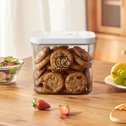Duimbok Cookie Jar with Airtight Lid,Bread Box for Kitchen Countertop,Time Recording Bread Storage Container, BPA-Free Plastic Containers for Cookies, Homemade Bread, Toast, Bagel, Donut