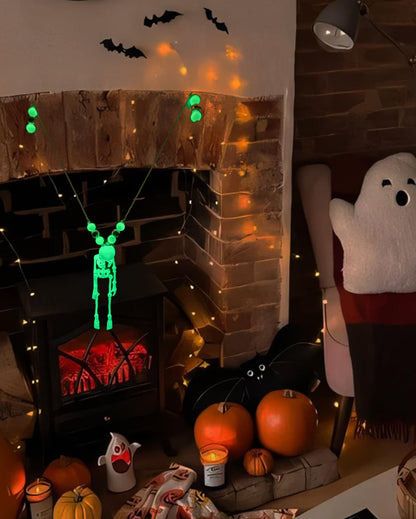 Halloween Curtain Tiebacks Glow in The Dark Skeleton Curtain Holders for Halloween Decor, 2pcs