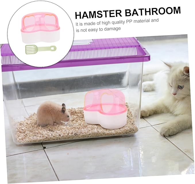 Mipcase Heart Shape Hamster Bathtub Small Pet Bathing Basin Chinchilla Dust Bath Pet Accessory for Hamster Bear