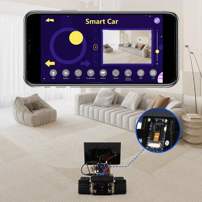 5-In-1 ESP32 Smart Camera Solar Robot Tank Car Kit, STEM Toy Robotics Kit for Kids Age 8-16 Boy, APP & Remote Control 4WD Car with 3MP Camera, Arduino Educational Science Coding Kit Gift for 12+ Teens