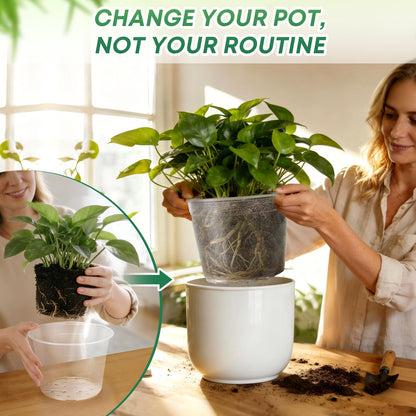 WTXHOP 15 Pack 8/10/12 Inch Large Clear Nursery Pots with Drainage Hole, Plastic Plant Pots for Seedling Flower Vegetable, Indoor Outdoor Gardening, Used as Liner Inside Decorative Pot (8 10 12 inch)