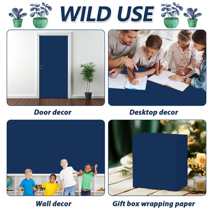 Navy Blue Bulletin Board Paper Roll Navy Blue Bulletin Board Background Paper Back to School Classroom Decoration Poster for Art Craft DIY Projects Home Office Classroom Party Supplies 17.7in x 20ft