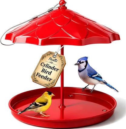 Cylinder Bird Feeder Holder - Feeders for Outdoors Hanging - Holds Bird Seed Cylinders with Hole, Logs, & Birdseed Cakes up to 6" Diameter - Cylinder Sold Separately