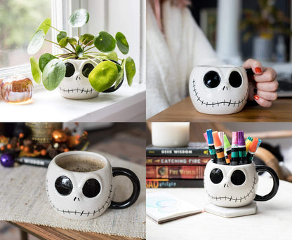 Nightmare Before Christmas The Jack Skellington 20-Ounce Coffee Mug | Oversized Ceramic Mug, Coffee Cup | Sculpted Coffee Mug | Drinkware For Coffee, Tea, Hot And Cold Beverages