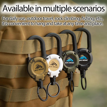 Retractable Keychain Heavy Duty 2Pack, Multitool Carabiner Badge Holder, Retractable Keychain Clip Id Holder, Upgraded 58cm Stainless Steel Cord Green