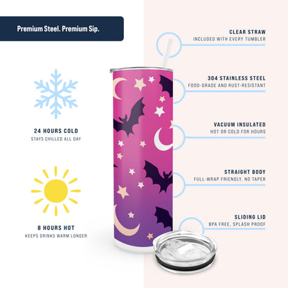 Hogg 20 oz Halloween Travel Mug, Bat Tumbler, 20 oz Insulated Stainless Steel Halloween Coffee Tumbler, Spooky Season Decor, Spooky Cups, Witchy Stuff, Fall Decorations