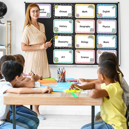 12Pcs Magnetic Write Wipe Organization Chart Dry Erase Objectives Learning Magnets Composition Notebook Colorful Back to School Classroom Goals Targets for Whiteboard Teaching Supplies
