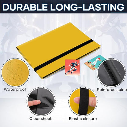 Trading Card Binder, Card Binder Album Folder Book Fit for MTG Baseball Football Sports Cards, Easy to Use Card Collection Binder (yellow, 360 Pockets)