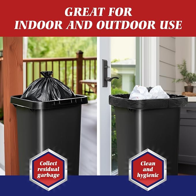 Teivio Trash Bags, 40-45 Gallon,