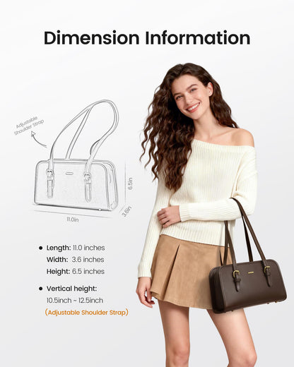 LOVEVOOK Swing Zip Shoulder Bag, Small Purses for Women Trendy Handbags, Mini Vintage Hobo Clutch Leather Tote
