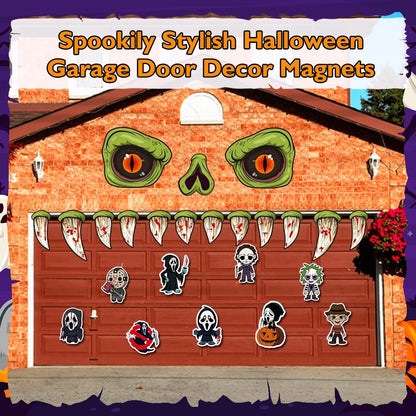 9 Pack Reflective Halloween Car Magnets, Cute Cartoon Ghost Magnetic Bumper Stickers, Horror Halloween Fridge Magnets for Holiday Party, Home, Trunk, Car, Garage Door Décor