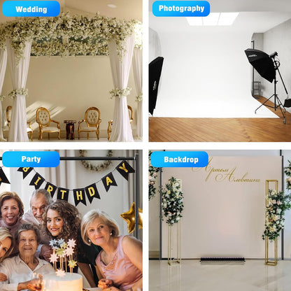 OPYRET Pipe and Drape Backdrop Stand Kit Backdrop Stand For Parties 10x10 FT Adjustable Photo Backdrop Stand Heavy Duty Background Stand for Wedding Banquet Decorations, Black