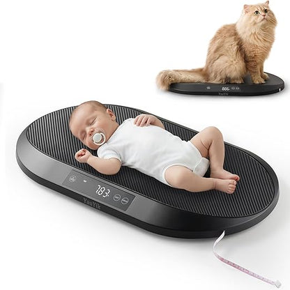YauYik Baby Scale, Pet Scale for Weighing, 0.1Pecision Accurate Digital Scale for Baby, Cat, Puppy and Small Animals, 59-inch Height Measurement, LED Display, with Hold Function, Up to 88lbs