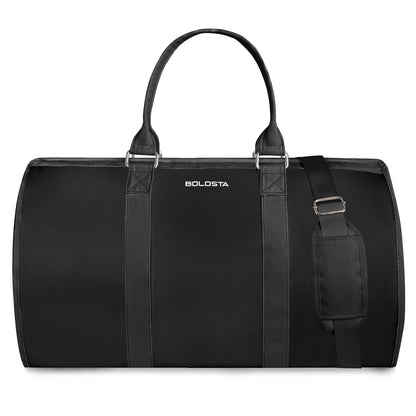 3Pcs Garment Duffle Bags for Travel Convertible Carry on Garment Bag for Women Men Travel Duffle Bag Includes Shoe Pouch & Hanging Suit Bag for Clothes/Dresses, Black