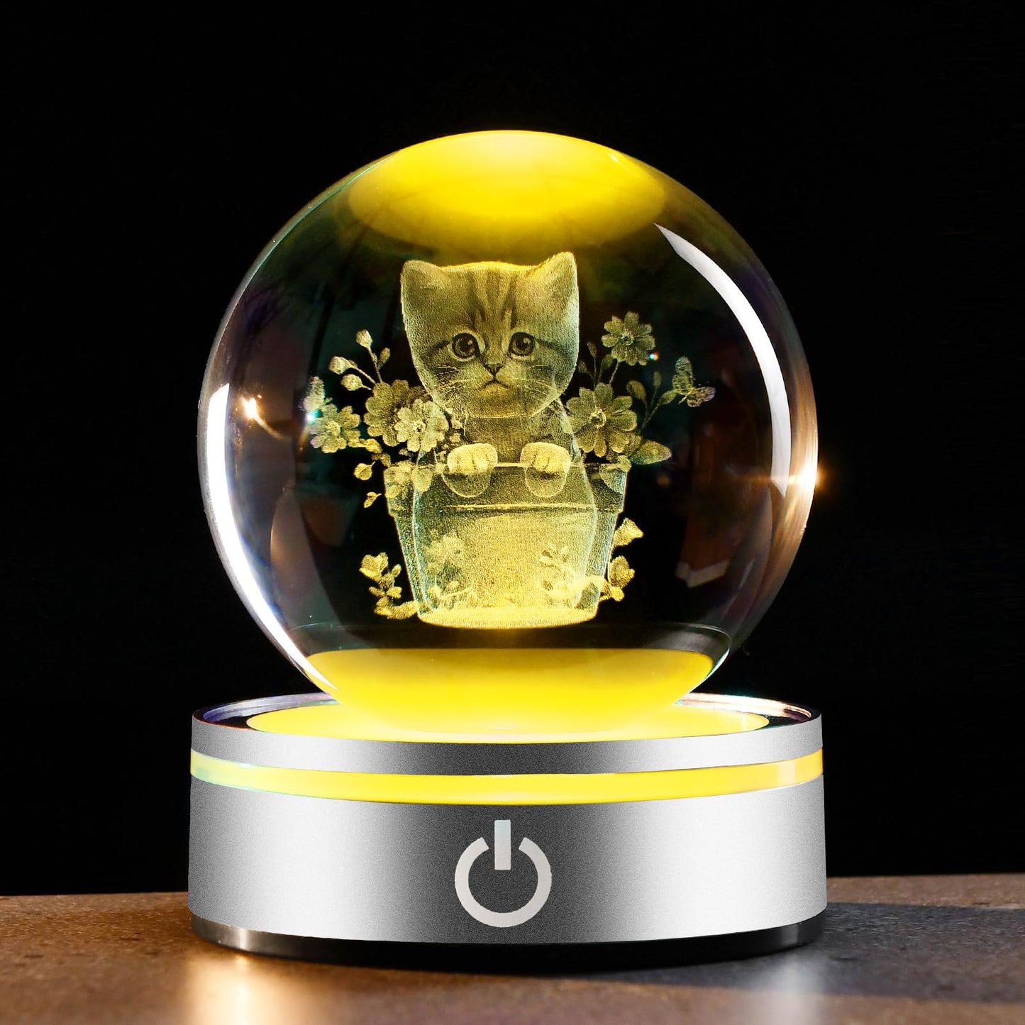 IFOLAINA Cat Themed Gifts for Women Christmas 3D Crystal Ball for Her Mom Girls Cat Lover Gifts for Women Birthday Glass Globe Decor for Bedroom