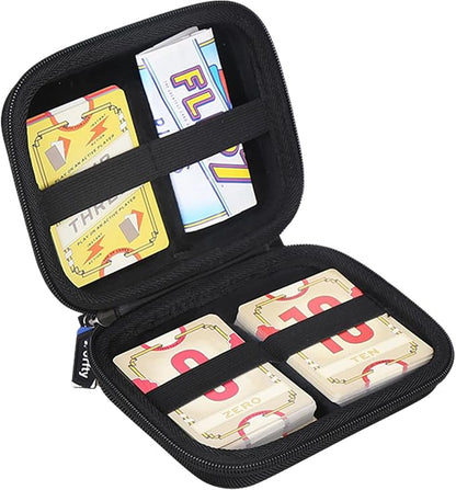 Universal Slim Hard Card Games Cases, Travel Storage Box Holds 200+ Game Cards Compatible with Flip 7/ PM TCG - Fits 2.5×3.5 & 2.25×3.5 Inch Cards (Black)