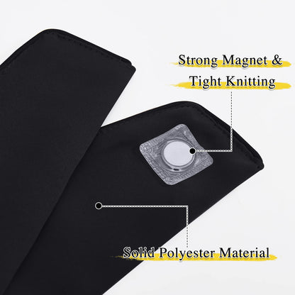 NICETOWN Magnetic Curtain Tiebacks - Modern Unique Upgraded Design Decorative Drape Tie Backs Holder for Window Draperies, No Tools Required (Black, 11.8 X 4 Inches, Set of 4)