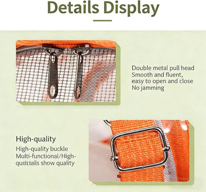 Portable Bird Travel Carrier Breathable Mesh Backpack with Perch Tray Clear View Lightweight Foldable Carrier for Small Parrots Parakeets Lovebirds (Blue)