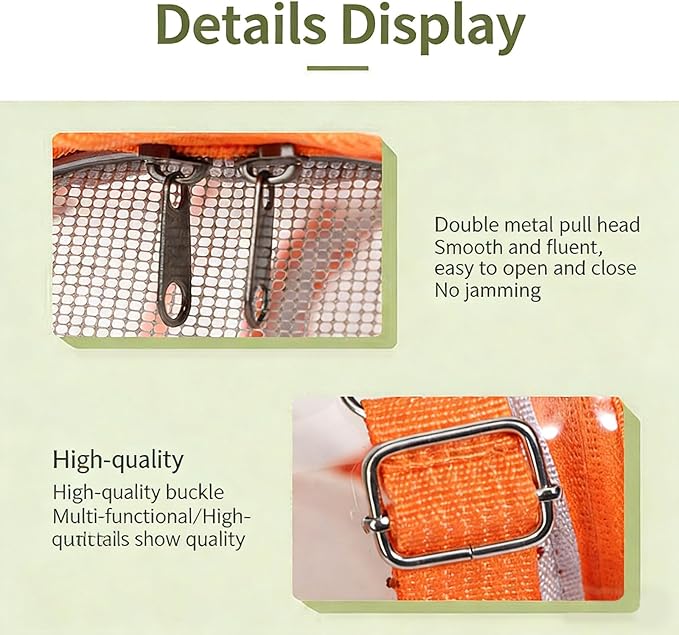 Portable Bird Travel Carrier Breathable Mesh Backpack with Perch Tray Clear View Lightweight Foldable Carrier for Small Parrots Parakeets Lovebirds (Yellow)