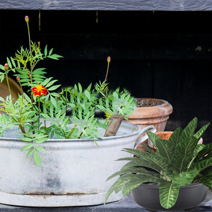 Kisangel 2pcs Large Oval Planters with Drainage Lightweight Durable Flower Pots for Gardening Reusable Plant Containers for Flowers and Bonsai Home Decor