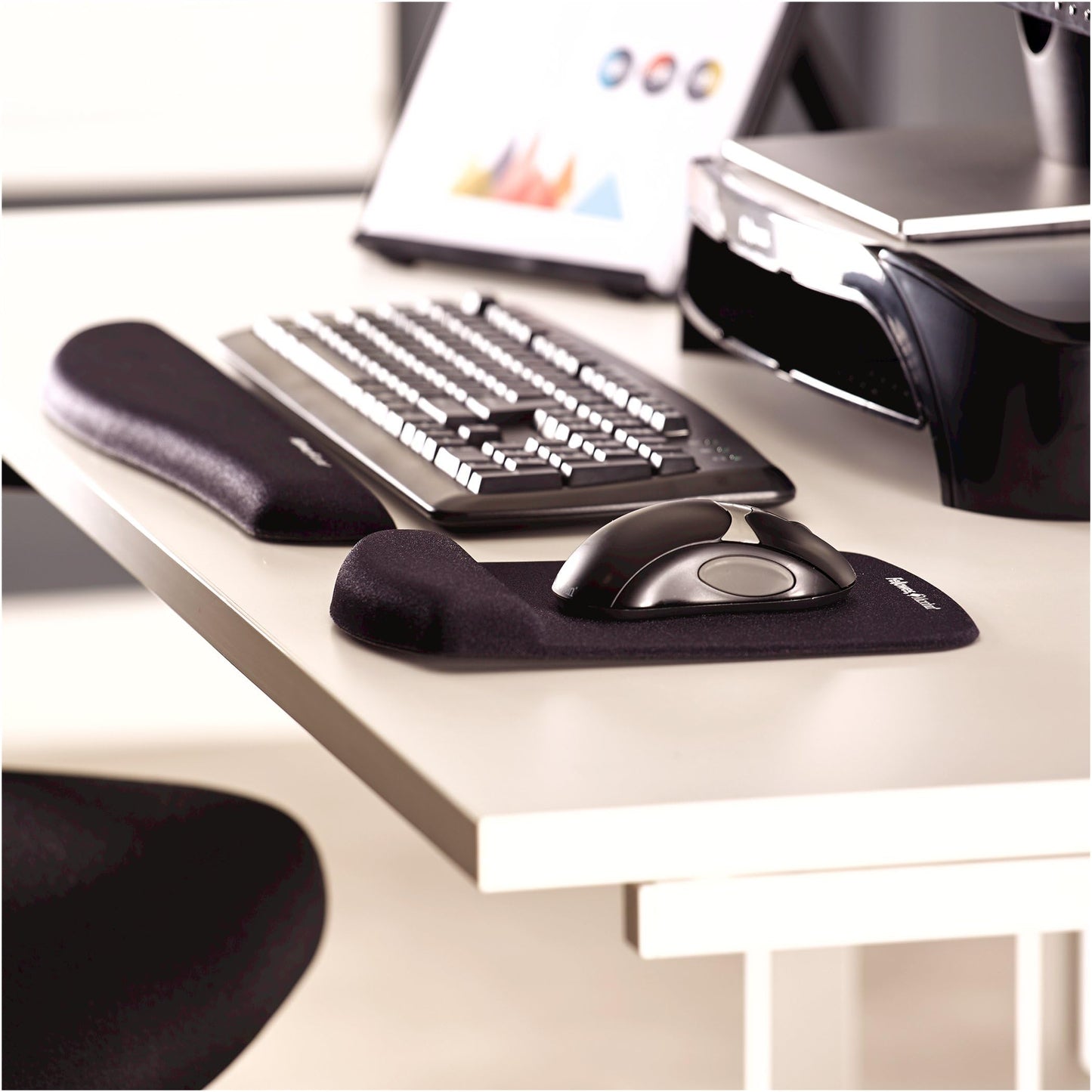 Fellowes PlushTouch Foam Keyboard Wrist Rest with MICROBAN - Graphite (9252301)