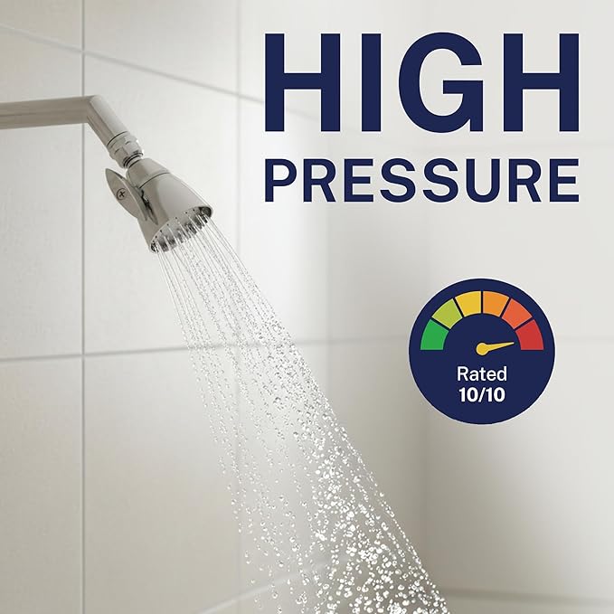 HammerHead Showers® Solid Metal 2 Inch High Pressure Shower Heads - CHROME – California Compliant 1.75 GPM Low Flow Rate - High Flow Shower Head with ADJUSTABLE SPRAY PATTERN - Fixed Shower Head