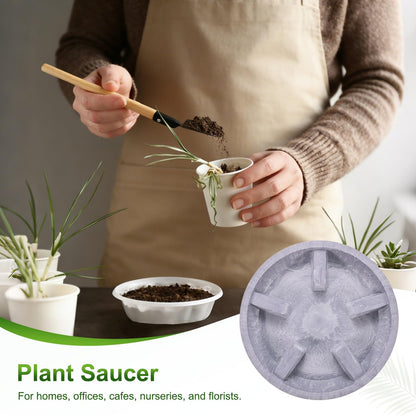 M METERXITY 2-Pack Plant Saucer, 6.3 Inch/16 cm Plastic Plant Trays Thicker for Pots/Indoor/Outdoor/Water Drainage and Protection, Flowerpot Drip Tray [Purple Veins]