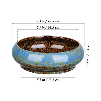 NUOBESTY Ceramic Hydroponic Plant Pot Indoor Succulent Planter for Water Lily and Narcissus Flower 7.3 Inch Decorative Bowl for Garden Balcony Table