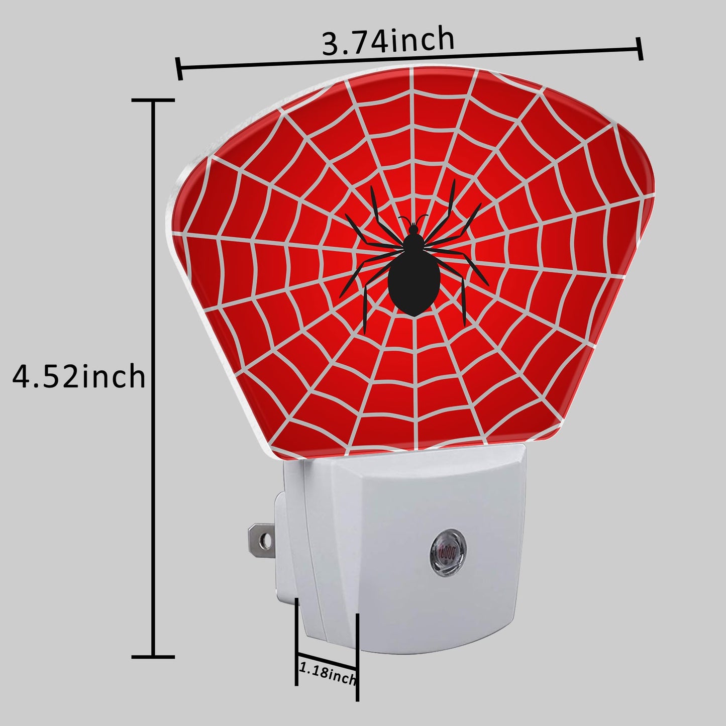 Uiaoiais Black Spider Night Light for Kids, White Spider Web LED Night Light Plug into Wall with Dusk to Dawn Sensor for Girls Boys Women Men Room, Hallway, Kitchen, Bathroom, Stairs Decor