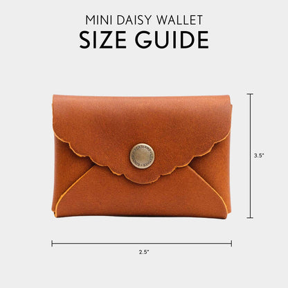 Portland Leather Goods Mini Daisy Wallet for Women – Handmade from the Finest Full-Grain Hides – Features Envelope Design with Snap Closure – Honey