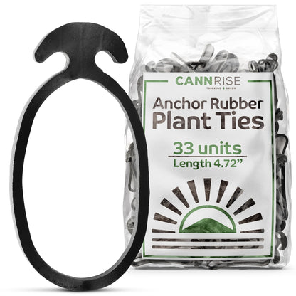 Anchor Bands for Trellising - 33-Pack 12 cm/4.72 in Rubber Vine Ties, UV-Protected Bands: Grapevines, Trees & Climbing Plants – Tool-Free Loop-and-Anchor Design for Install, Weatherproof