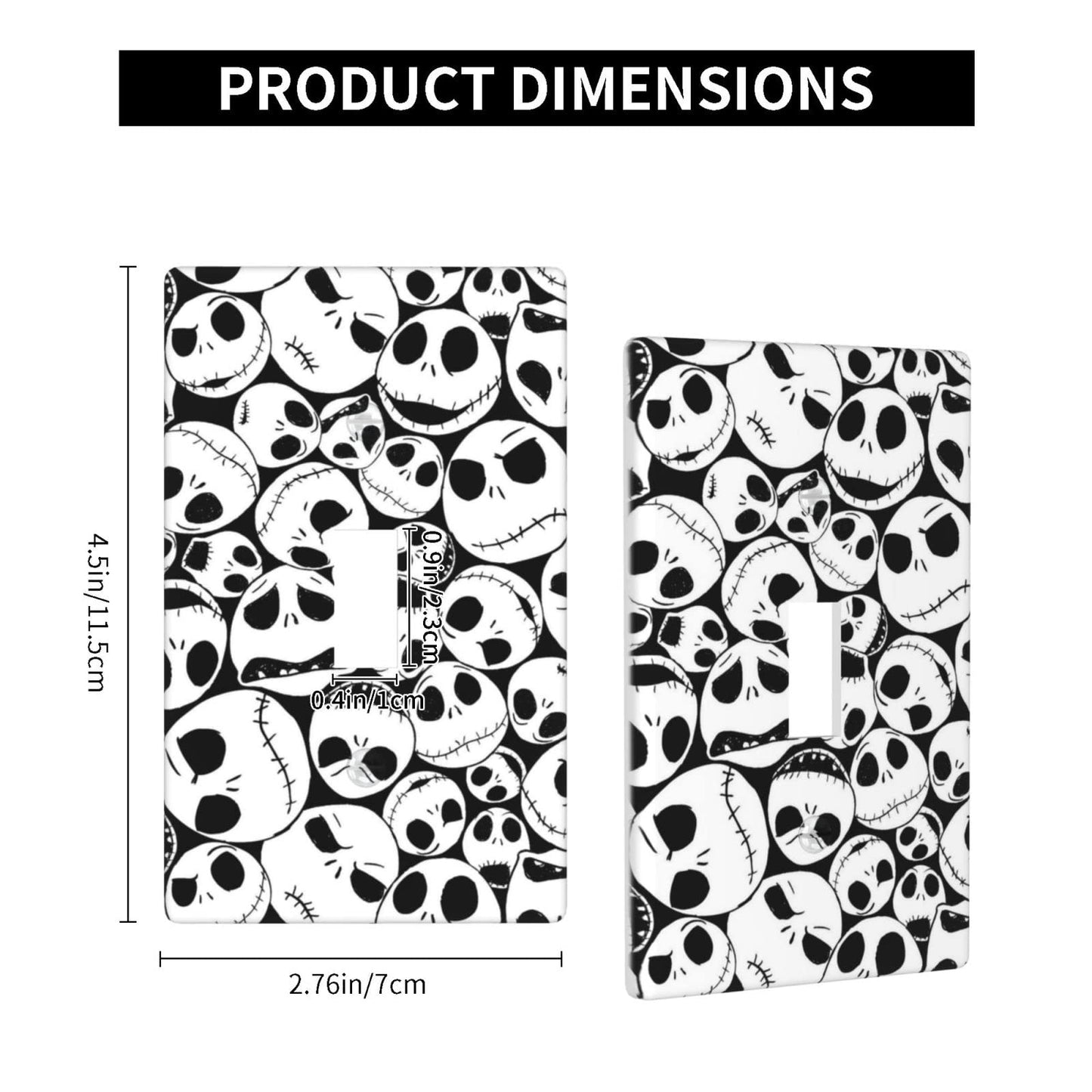 Halloween Skull Light Switch Cover Decorative Single Toggle Wall Plate 1-Gang Art Electrical Faceplate for Home Bedroom Decor 4.50" x 2.76"