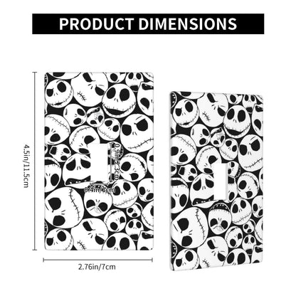 Halloween Skull Light Switch Cover Decorative Single Toggle Wall Plate 1-Gang Art Electrical Faceplate for Home Bedroom Decor 4.50" x 2.76"